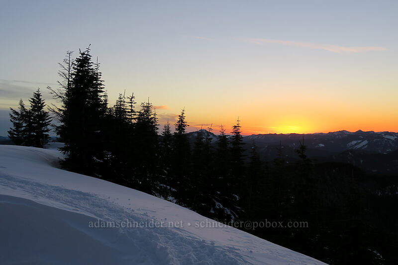 sunset [High Hut, Tahoma State Forest, Lewis County, Washington]