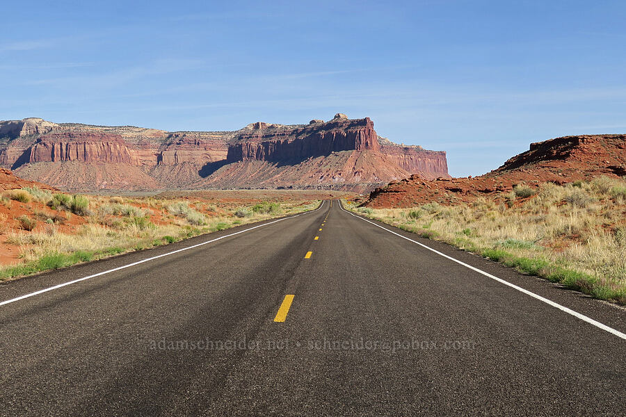 highway through canyonlands [SR-211, San Juan County, Utah]