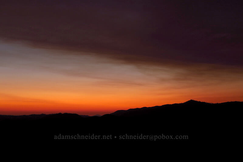 smoky sunset [Big Oak Flat Road, Stanislaus National Forest, Tuolumne County, California]