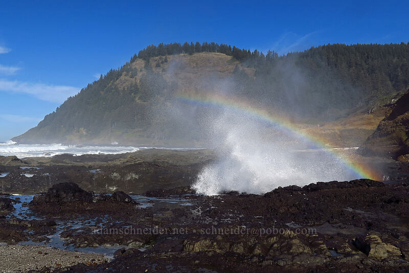 sea spray rainbow [Cape Perpetua Scenic Area, Siuslaw National Forest, Lincoln County, Oregon]