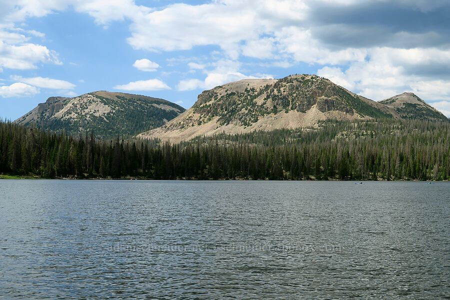 Mount Marsell, Scout Peak, Lofty Peak, & Mirror Lake [Mirror Lake, Uinta-Wasatch-Cache National Forest, Duchesne County, Utah]