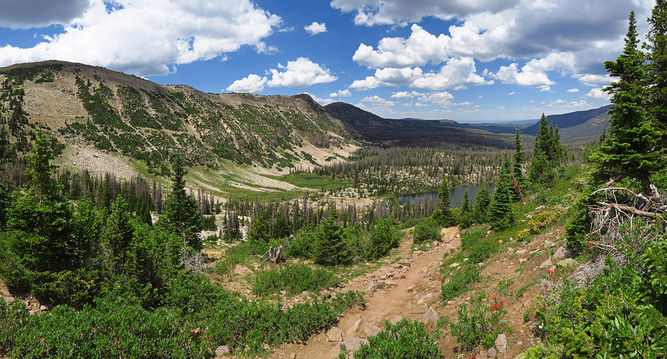Cutthroat Lake panorama [Lofty Lake Loop Trail, Uinta-Wasatch-Cache National Forest, Summit County, Utah]