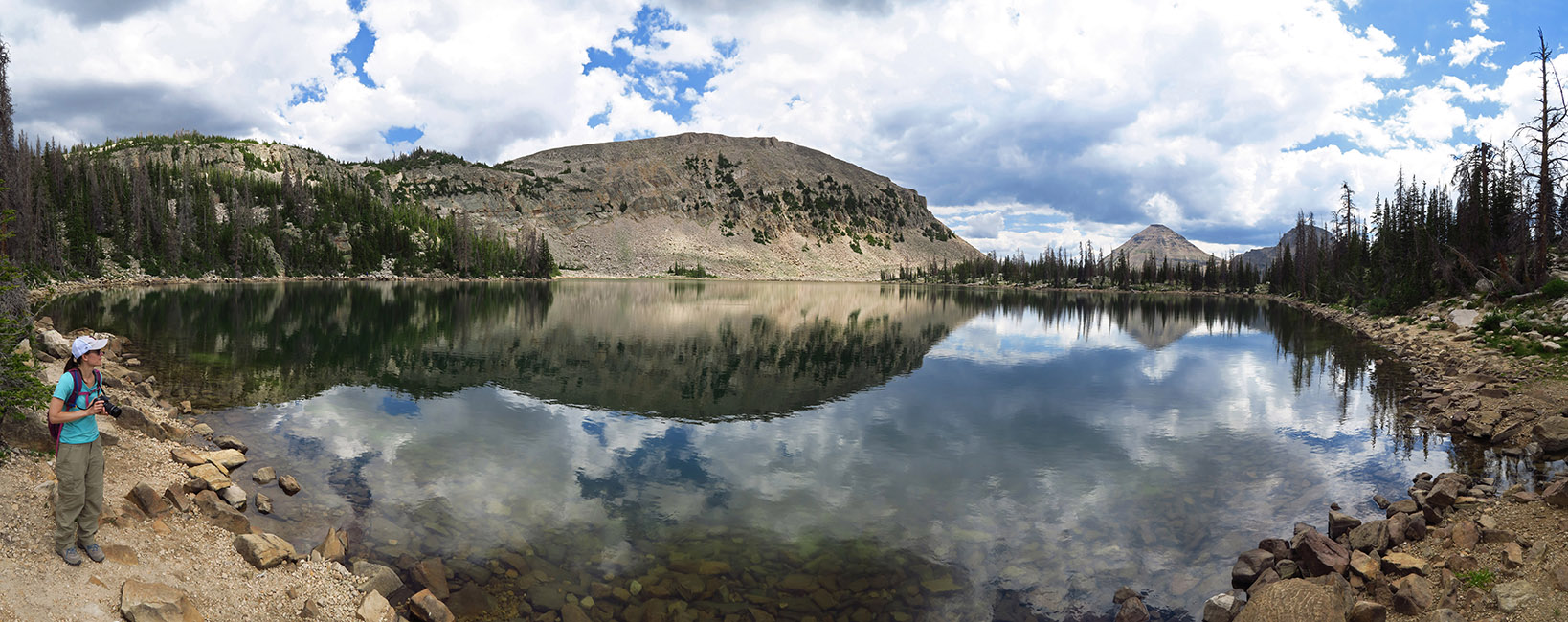 Kamas Lake panorama [Lofty Lake Loop Trail, Uinta-Wasatch-Cache National Forest, Summit County, Utah]