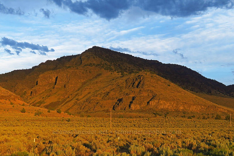 sunset on hills [Catlow Valley Road, Harney County, Oregon]
