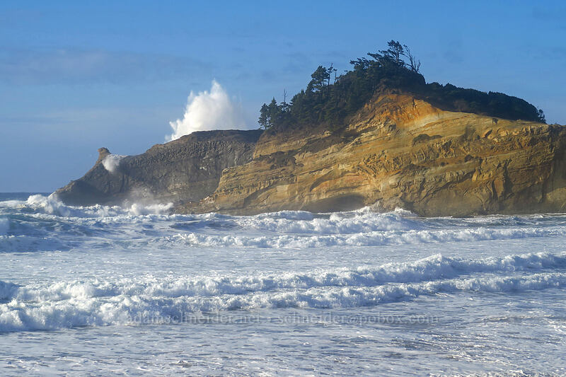 sea spray above Cape Kiwanda [Kiwanda Beach, Tillamook County, Oregon]