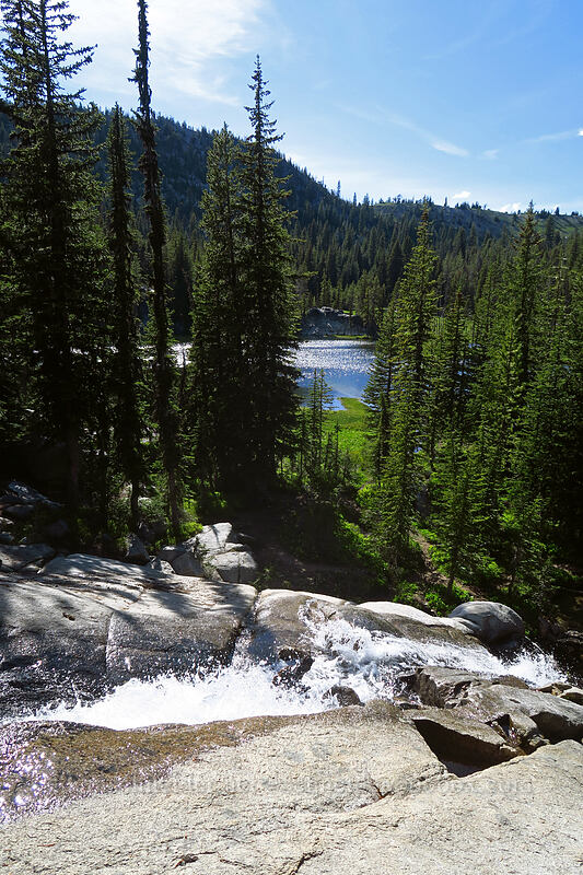 granite waterfall & Upper Hoffer Lake [Hoffer Lakes Trail, Wallowa-Whitman National Forest, Baker County, Oregon]