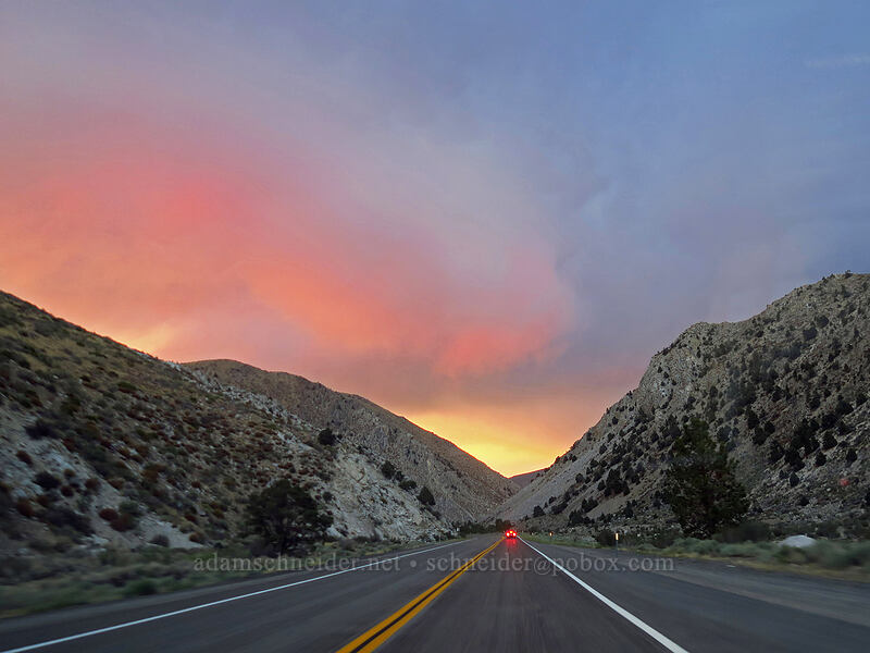sunset [U.S. Highway 395, Mono County, California]