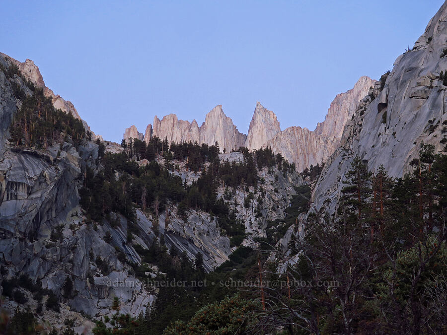 The Needles & Mt. Whitney before sunrise [Mount Whitney Trail, Inyo National Forest, Inyo County, California]