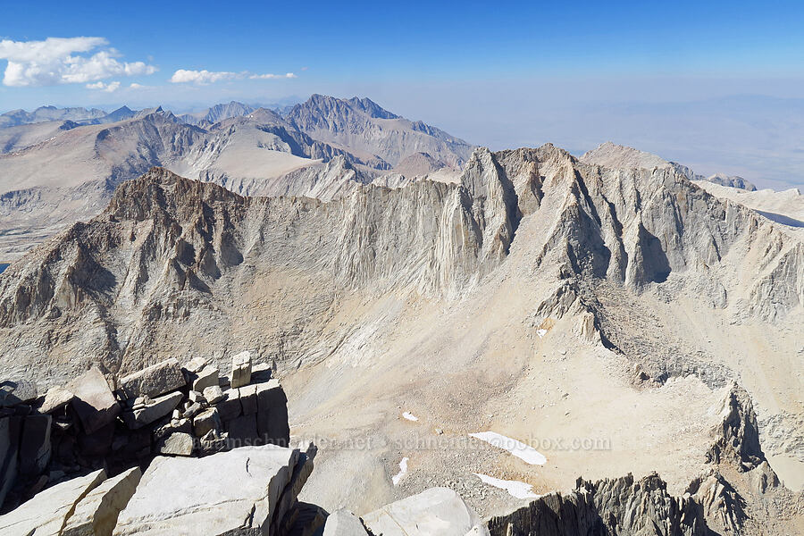 view to the north [Mount Whitney summit, Sequoia National Park, Inyo County, California]