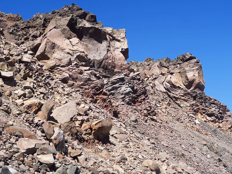folded rock [Diamond Peak summit trail, Diamond Peak Wilderness, Lane County, Oregon]