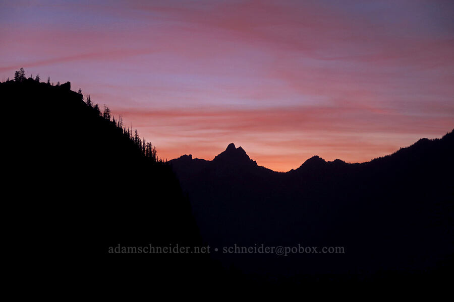 sunset [Colchuck Lake Trail, Alpine Lakes Wilderness, Chelan County, Washington]