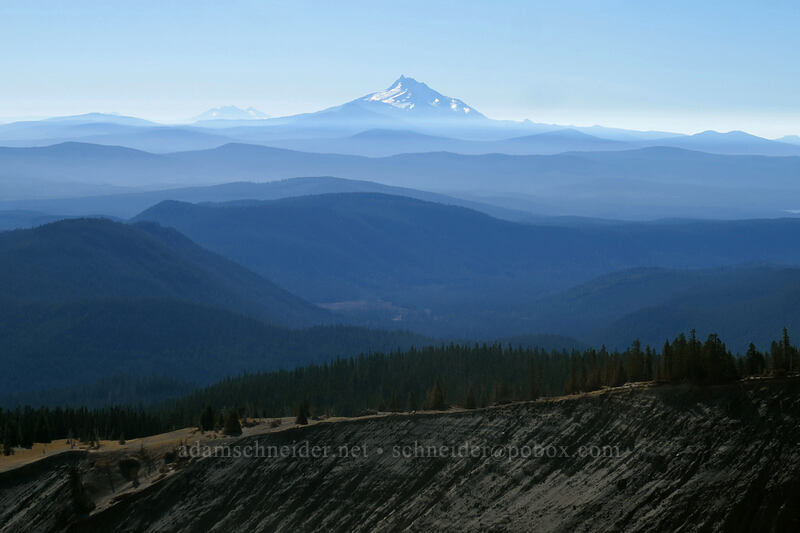 Mount Jefferson & Three Sisters [White River Canyon, Mt. Hood Wilderness, Hood River County, Oregon]