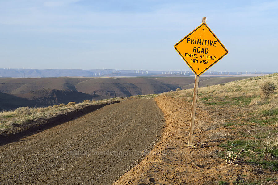 Primitive Road sign [Starvation Lane, Sherman County, Oregon]