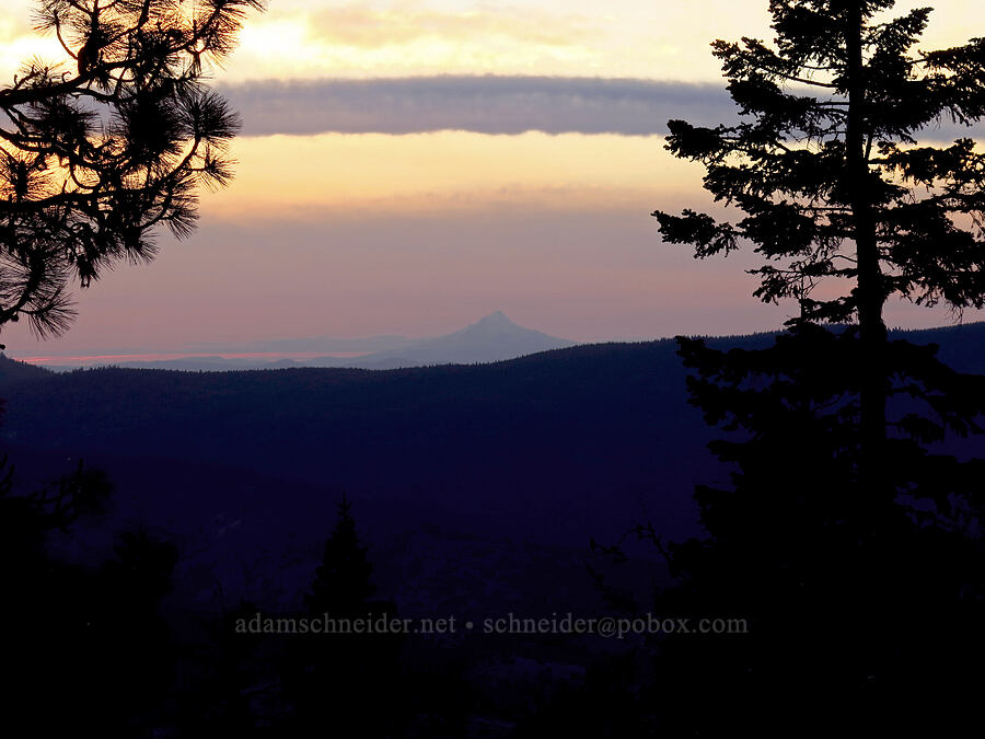 sunset & Mt. Hood [Forest Road 27, Ochoco National Forest, Crook County, Oregon]