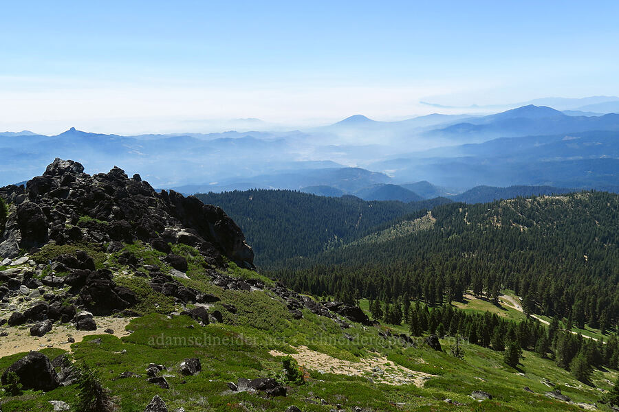 smoky view to the south [Mount Ashland, Rogue River-Siskiyou National Forest, Jackson County, Oregon]