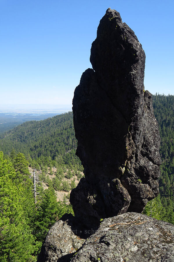 rock pinnacle [Little Badger Trail, Badger Creek Wilderness, Wasco County, Oregon]