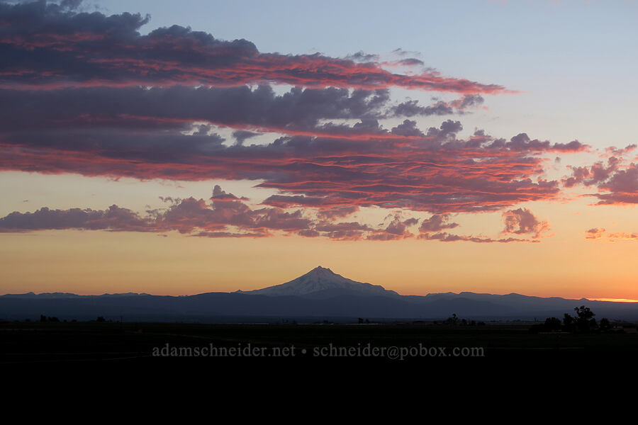 Mt. Jefferson & sunset clouds [U.S. Highway 97, Jefferson County, Oregon]
