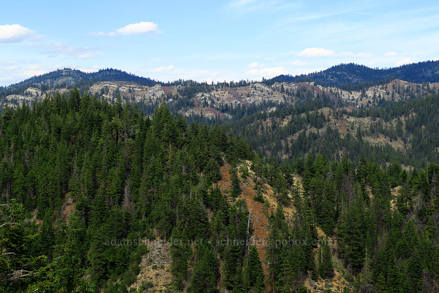 colorful banded rock [Old Blewett Pass Highway, Okanogan-Wenatchee National Forest, Chelan County, Washington]