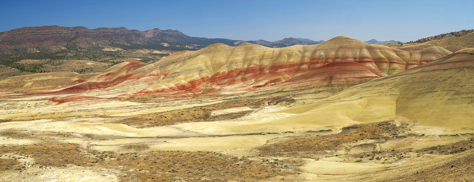 Painted Hills mini-panorama [Painted Hills Overlook, John Day Fossil Beds National Monument, Wheeler County, Oregon]