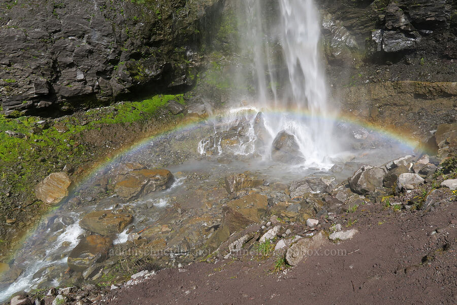 rainbow at the bottom of Comet Falls [Comet Falls-Van Trump Trail, Mt. Rainier National Park, Pierce County, Washington]