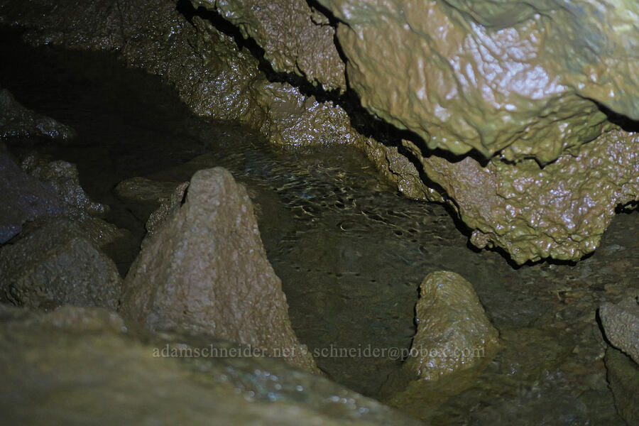 water flowing underground [Deadhorse Cave, Gifford Pinchot National Forest, Skamania County, Washington]