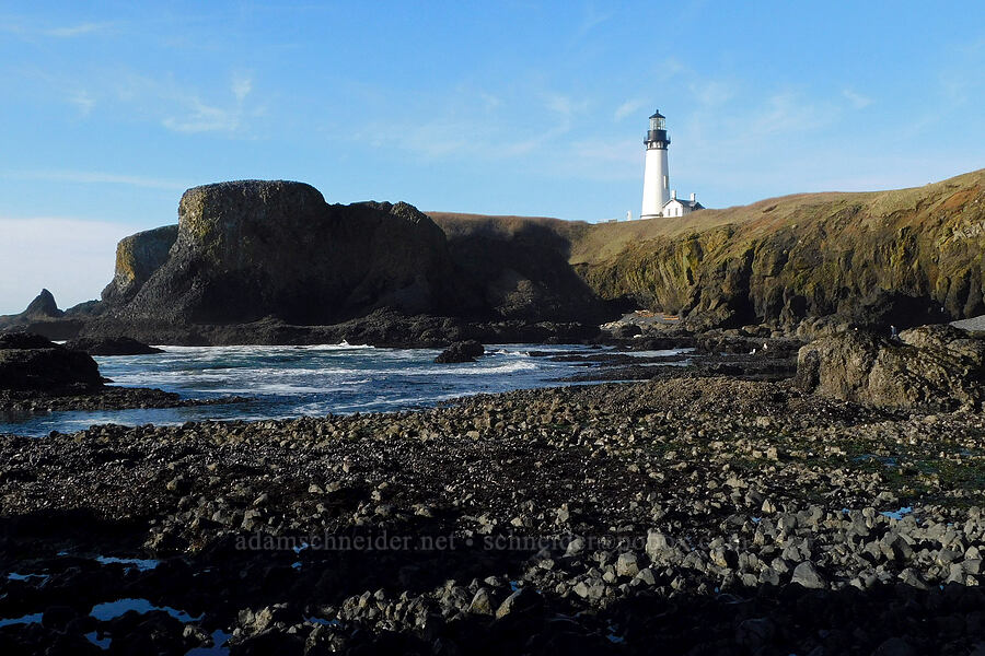 Yaquina Head Lighthouse [Cobble Beach, Yaquina Head Outstanding Natural Area, Lincoln County, Oregon]
