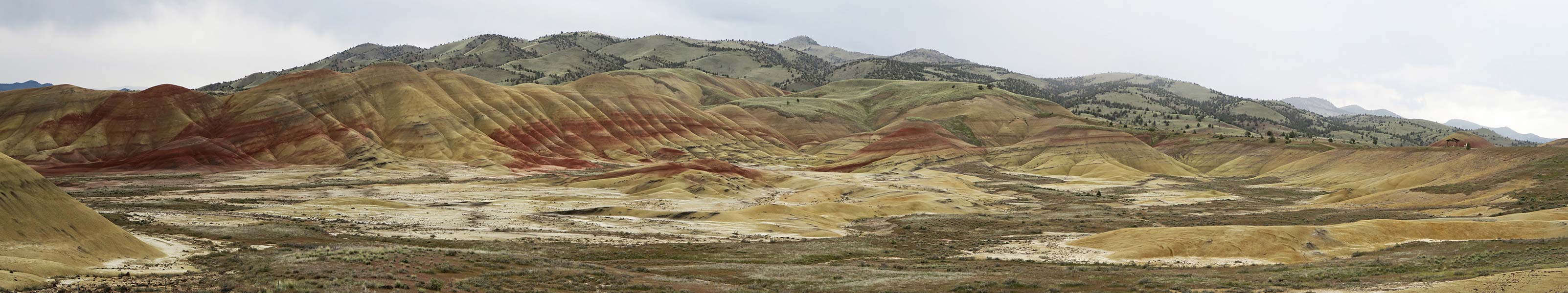 Painted Hills panorama [Bear Creek Road, John Day Fossil Beds National Monument, Wheeler County, Oregon]