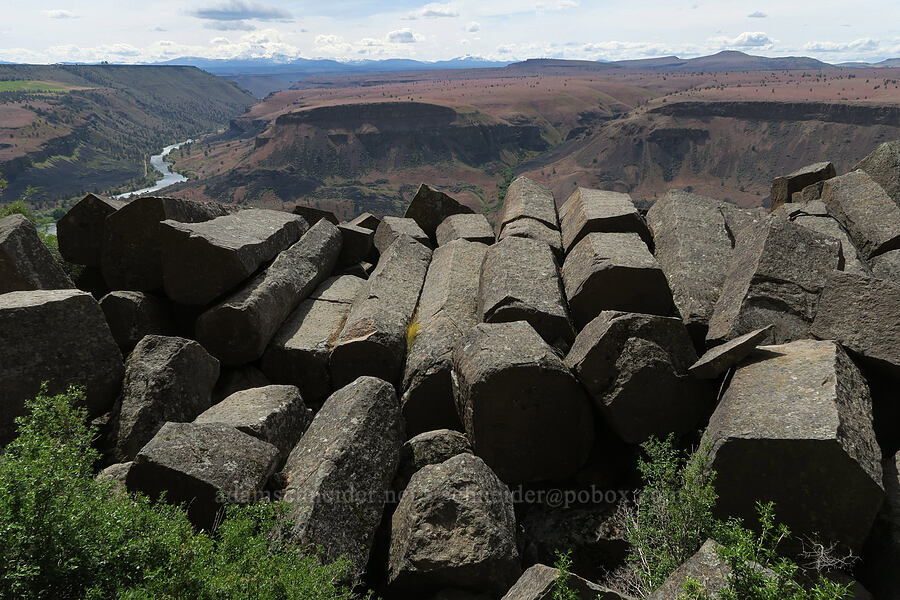 fallen basalt columns [Trout Creek Climbing Area, Jefferson County, Oregon]