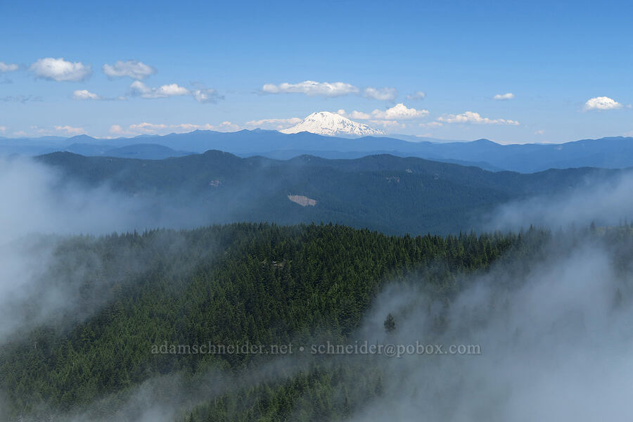 Mount Adams & clouds [Three Corner Rock, Gifford Pinchot National Forest, Skamania County, Washington]