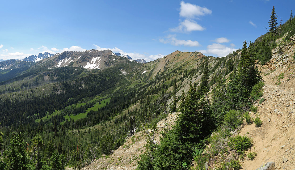 PCT panorama [Pacific Crest Trail, Okanogan-Wenatchee National Forest, Okanogan County, Washington]