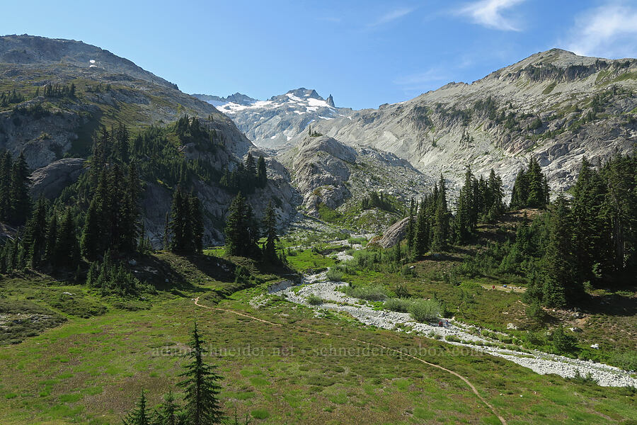 Mount Daniel & subalpine meadows [west of Cathedral Rock, Alpine Lakes Wilderness, Kittitas County, Washington]