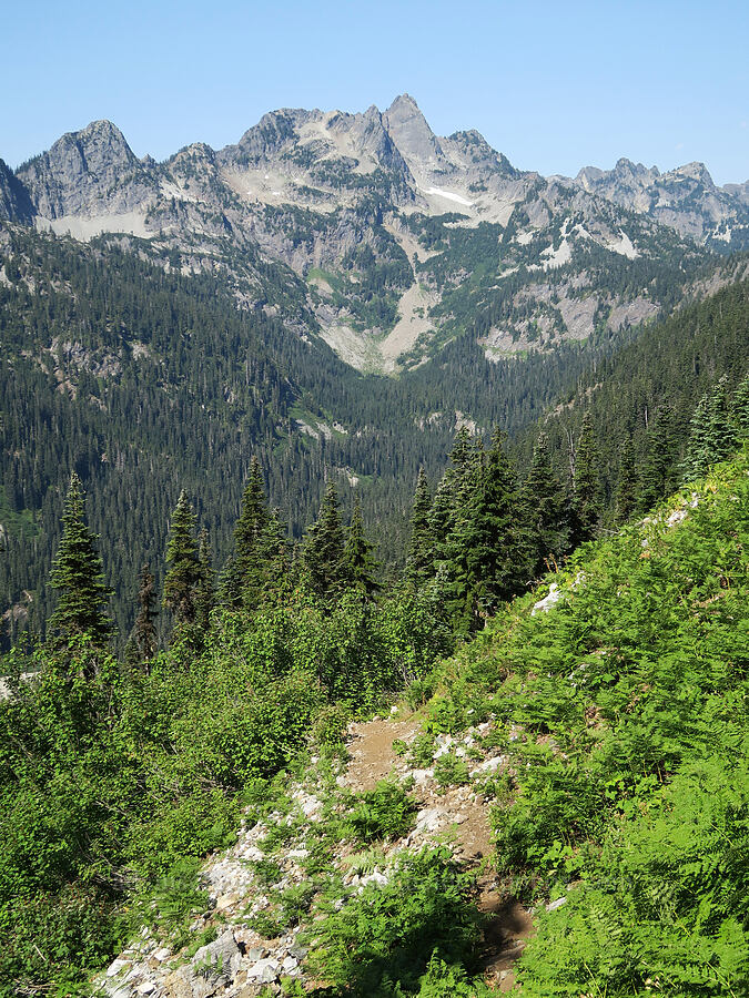 Chair Peak & the trail [Guye Peak Trail, Mt. Baker-Snoqualmie National Forest, King County, Washington]