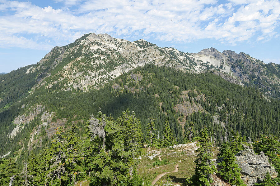 Snoqualmie Mountain & Lundin Peak [north summit of Guye Peak, Alpine Lakes Wilderness, King County, Washington]