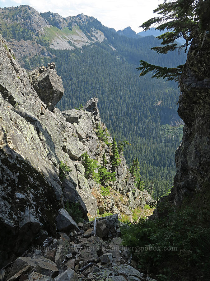 gully below the north summit block [Guye Peak, Alpine Lakes Wilderness, King County, Washington]