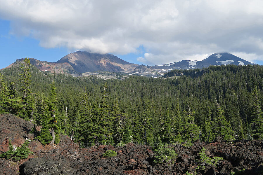 Little Brother, North Sister, & Middle Sister [Obsidian Trail, Three Sisters Wilderness, Lane County, Oregon]