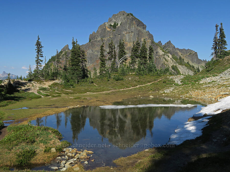 Pinnacle Peak & a tarn [Tatoosh Range, Mt. Rainier National Park, Lewis County, Washington]
