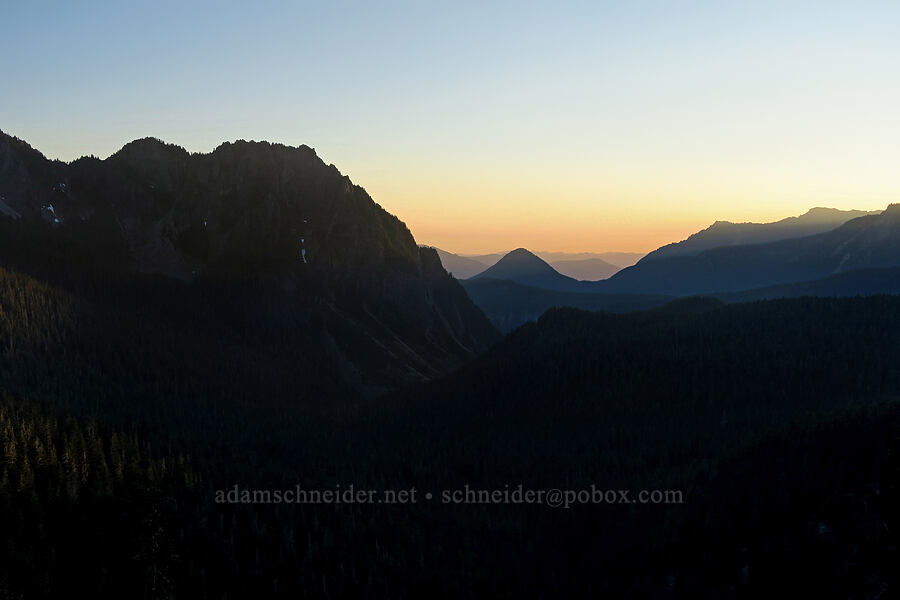 sunset [Inspiration Point, Mt. Rainier National Park, Lewis County, Washington]