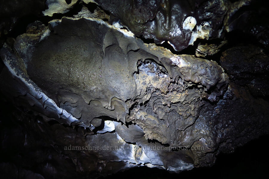 lava drips [Hopkins Chocolate Cave, Lava Beds National Monument, Siskiyou County, California]
