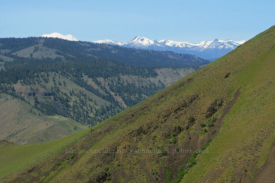 Mount Rainier & Nelson Butte [Waterworks Canyon, Yakima County, Washington]