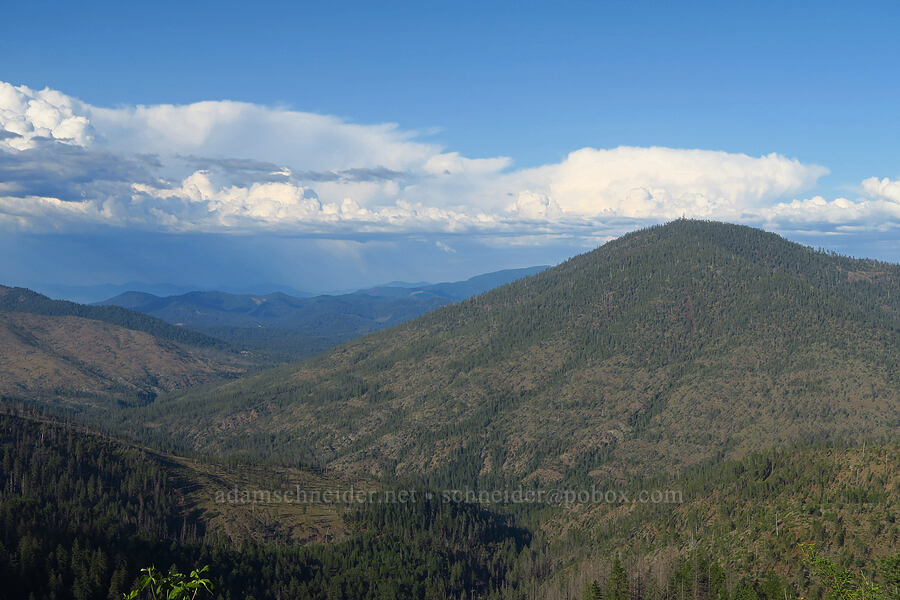 Eight Dollar Mountain & distant storms [Forest Road 4201, Rogue River-Siskiyou National Forest, Josephine County, Oregon]