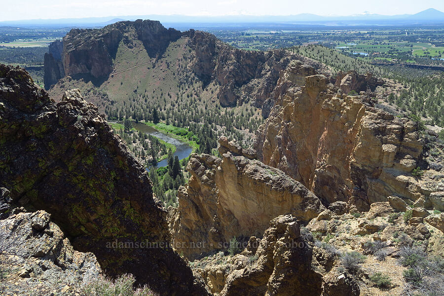 view from above The Monument [Smith Rock State Park, Deschutes County, Oregon]