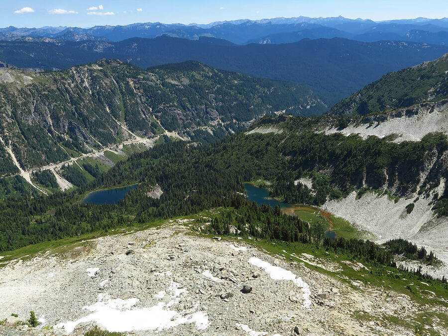 Bench Lake & Snow Lake [Foss Peak, Mount Rainier National Park, Lewis County, Washington]