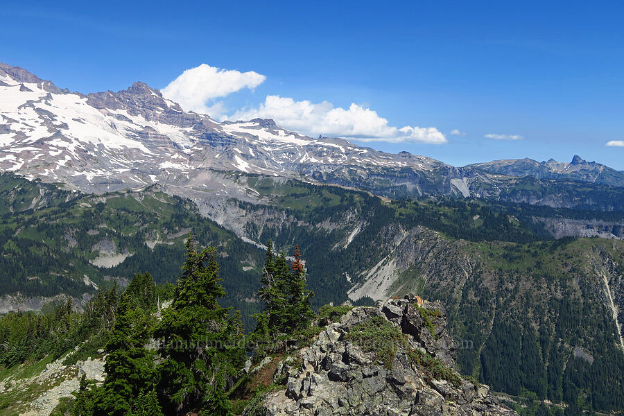 Little Tahoma & Cowlitz Chimneys [Foss Peak, Mount Rainier National Park, Lewis County, Washington]