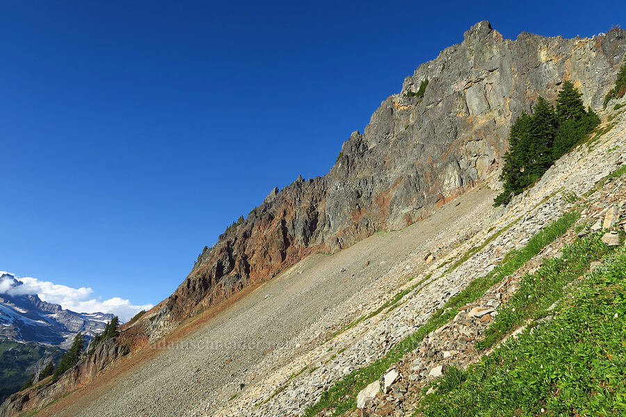 Pinnacle Peak & talus [Pinnacle Peak Trail, Mount Rainier National Park, Lewis County, Washington]