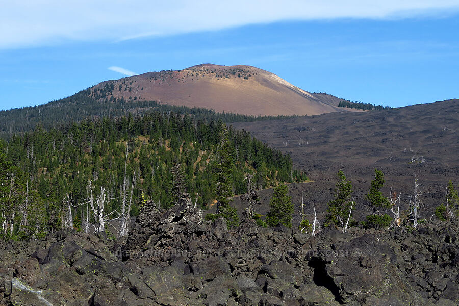 Belknap Crater & a kipuka [McKenzie Pass, Willamette National Forest, Deschutes County, Oregon]