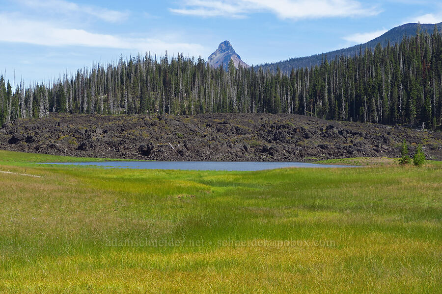 Hand Lake, lava, & Mount Washington [Hand Lake Cutoff Trail, Willamette National Forest, Lane County, Oregon]