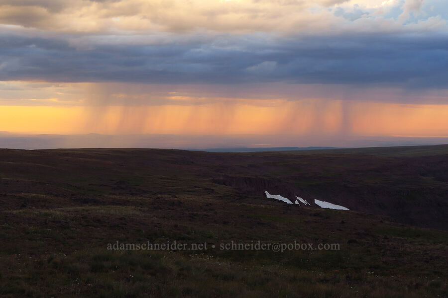 sunset rain showers [Kiger Gorge Overlook, Steens Mountain, Harney County, Oregon]