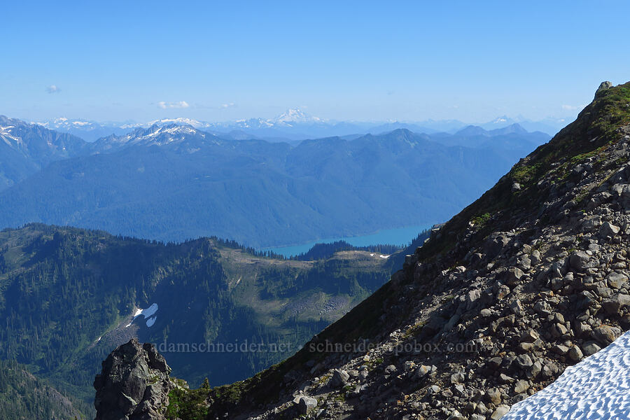 view south toward Glacier Peak & Baker Lake [Ptarmigan Ridge Trail, Mt. Baker Wilderness, Whatcom County, Washington]