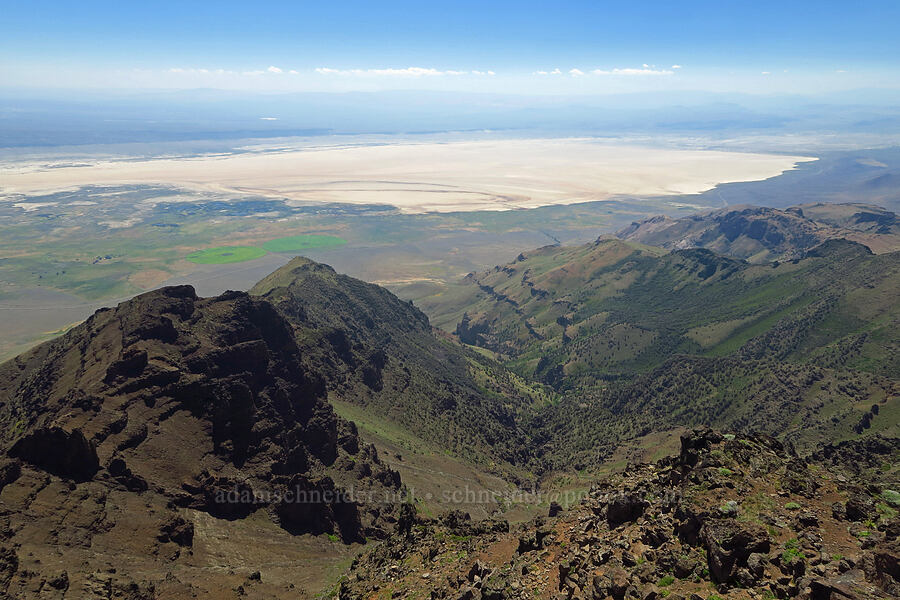 Alvord Desert [Steens Mountain summit ridge, Steens Mountain, Harney County, Oregon]