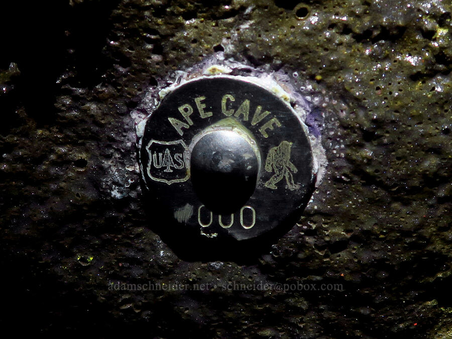 cave marker 000 [Ape Cave, Mt. St. Helens National Volcanic Monument, Skamania County, Washington]